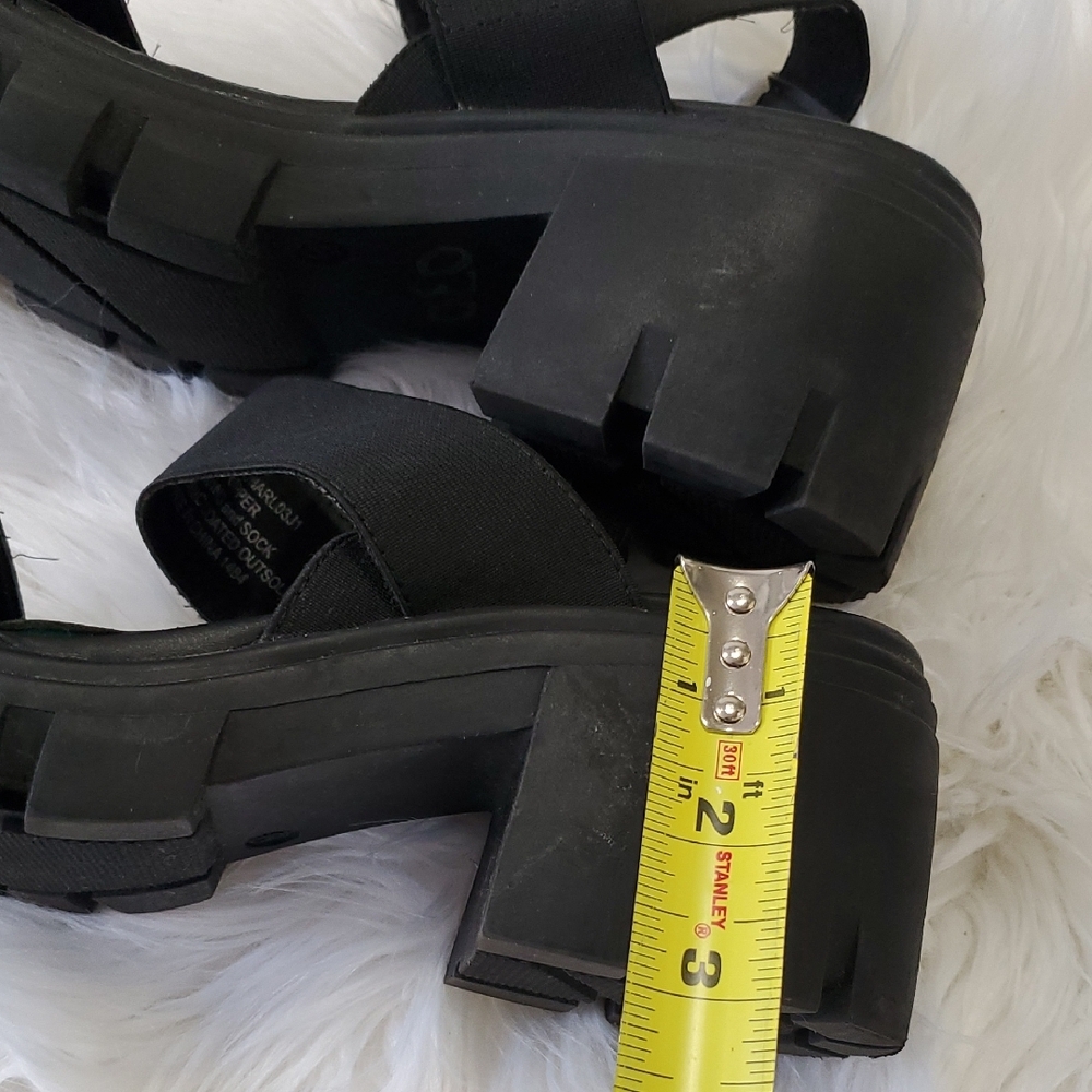 Y2k Madden Girl Black Retro  Chunky Heel  Sandals with Wide Straps - Picture 5 of 13